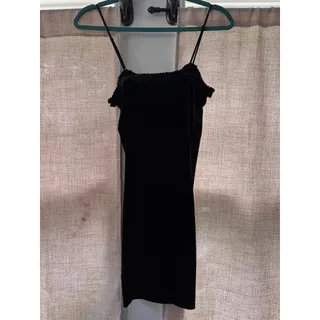 Photo of Urban Outfitters Black Velvet Mini Dress – Size XS