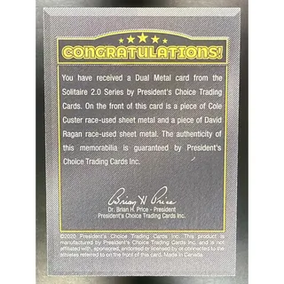 Photo of 2020 President's Choice Dual Metal Cole Custer / David Ragan 1/1