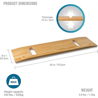 Photo of Transfer Board and Slide Board, FSA Eligible, Made of Heavy-Duty Wood