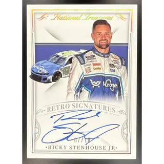 Photo of 2022 Panini National Treasures Ricky Stenhouse Jr Retro Signatures Holo Gold /10