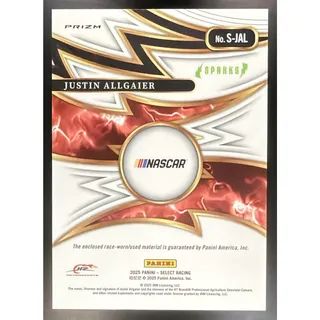 Photo of 2025 Panini Select Justin Allgaier #25 Sparks