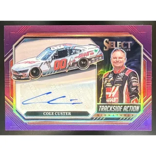 Photo of 2024 Panini Select Cole Custer Trackside Action Signatures Purple Prizms /49