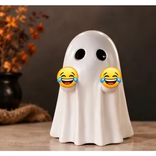 Photo of Funny Ghost Figurine Middle Finger White Resin Halloween Decor New