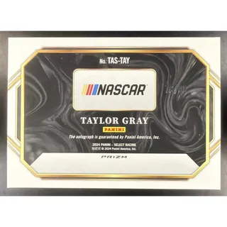 Photo of 2024 Panini Select Nascar Taylor Gray Trackside Action Signatures Blue Prizm /99