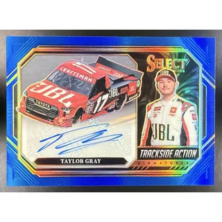 Photo of 2024 Panini Select Nascar Taylor Gray Trackside Action Signatures Blue Prizm /99