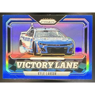 Photo of 2025 Panini Prizm NASCAR Kyle Larson #7 Victory Lane Blue Prizms 37/49
