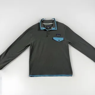 Photo of Patagonia Lightweight Synchilla Snap-T Fleece Pullover Gray Turquoise Small S M