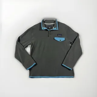 Photo of Patagonia Lightweight Synchilla Snap-T Fleece Pullover Gray Turquoise Small S M