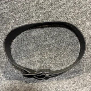 Photo of Vintage Avignon Black Croc Embossed Leather Wide Statement Belt Womens Small 