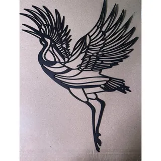 Photo of Set of 3 Black Metal Crane Bird Wall Art Decor Flying Heron Silhouettes