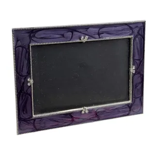 Photo of Green Tree Gallery Picture Frame 4x6 Swirl Purple Enameled Rhinestone Beaded