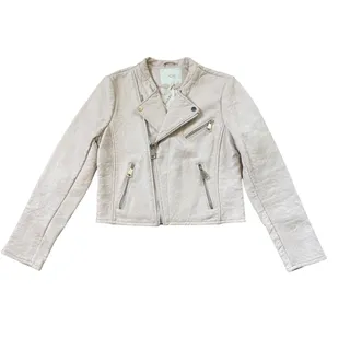 Photo of Maje Blush Pink Leather Moto Jacket