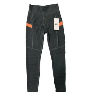 Photo of NWT Lezat Eco-Active High Waist Active Wear Charcoal Gray Orange Leggings-Medium
