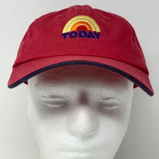 Photo of NBC Today Show Rainbow Logo Dad Hat Red Strapback Baseball Cap Adult Adjustable