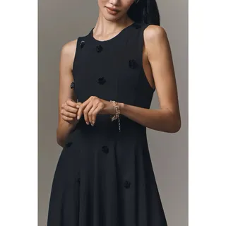 Photo of New Anthropologie Maeve Sleeveless Embellished Midi Dress $168 X-SMALL Black 