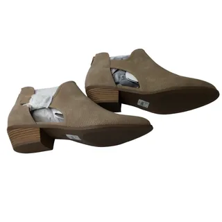 Photo of Lane Bryant Taupe Perforated Block Heel Shooties 12W Wide Ankle Booties New