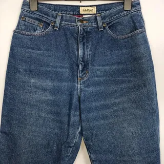 Photo of LL Bean Fleece Lined Jeans Womens 14 Original Fit Relaxed High Rise Med Wash VTG