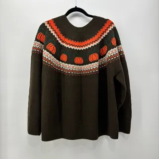 Photo of Vince Camuto Womens Sz XXL Thanksgiving Pumpkin Fair Isle Womens Sweater Crewneck0