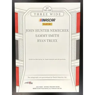 Photo of 2023 Panini National Treasures Nemechek Smith Truex Three Wide Auto /25