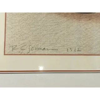 Photo of RC Gorman Signed "Monica" 1982 Limited Edition Woodblock Print 103/210 Framed