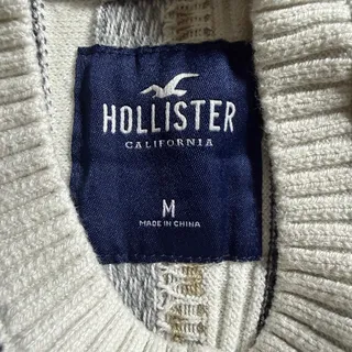Photo of Hollister Coogi Style 3D Knit Sweater Striped Texture Crewneck M
