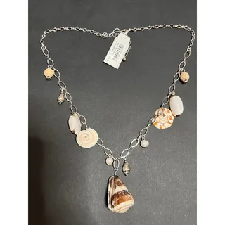 Photo of J. JILL BEACH GEMS SEASHELL PEARL CHARM NECKLACE NWT