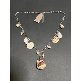 Photo of J. JILL BEACH GEMS SEASHELL PEARL CHARM NECKLACE NWT