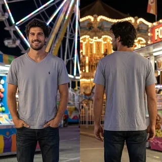 Photo of Polo Ralph Lauren V Neck Light Gray T Shirt Men’s Large 46 Chest