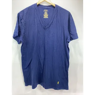 Photo of Polo Ralph Lauren Short Sleeve V-Neck Logo Navy T-Shirt Men's Large 44" Chest