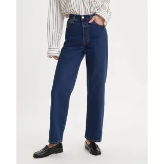 Photo of Levi's Premium Womens Ribcage Straight Ankle Jeans Size 27 Dark Wash Denim Fall