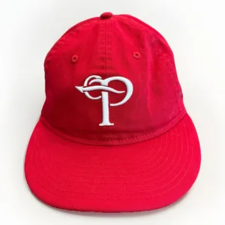 Photo of New Era X Over The Pitch Collaboration Retro Crown Red SnapBack Hat Size M/L
