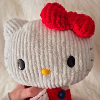 Photo of 2010 Sanrio Hello Kitty Jakks Pacific Red Bow Corduroy Chenille Plush 10"