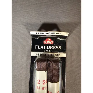 Photo of NOS/Vintage Kiwi Brown 023 2-Pair Flat Dress 24" Laces - 3-4 Eyelets per Side
