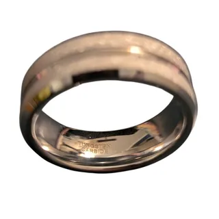 Photo of Tungsten Carbide Sandblasted/Polished Finish Wedding Ring Men's Size 11.25