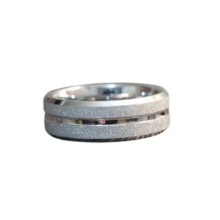 Photo of Tungsten Carbide Sandblasted/Polished Finish Wedding Ring Men's Size 11.25
