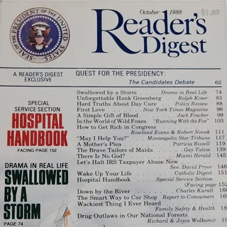Photo of Reader's Digest October 1988 Magazine - Candidates Debate Election Issue