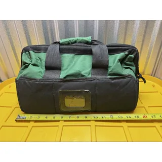 Photo of Tool Bag 13 Inch Green Black Zipper Top Storage Organizer Duffel Used