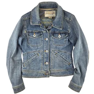 Photo of Pilcro and the Letterpress | Blue Jean Trucker Jacket w/Aztec Print | Size XXSP (00P)