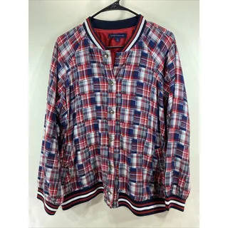 Photo of Tommy Hilfiger Patchwork Varsity Red White Blue Jacket Women's Size 0X