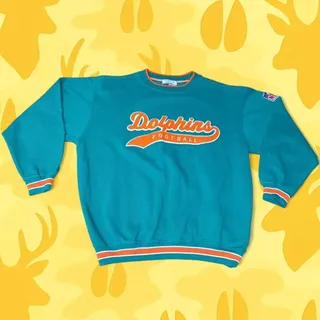 Photo of Check out this essential vintage 90s Miami Dolphins sweatshirt by Starter