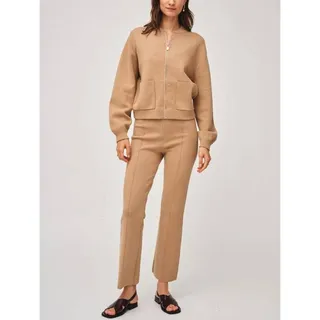 Photo of White + Warren Superfine Cotton Kick Flare Pant Camel S NWT Tan Minimalist 