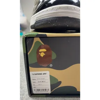 Photo of BAPE STA Low Black White Patent Sneakers Box Marked 10.5 With Box READ