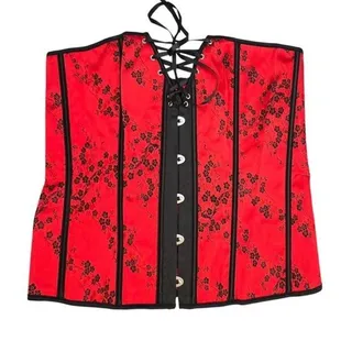 Photo of Red asian inspired print corset