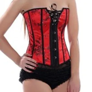 Photo of Red asian inspired print corset