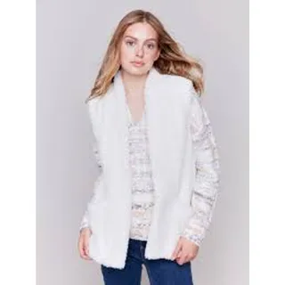 Photo of Charlie B Faux Fur Vest Ecru L