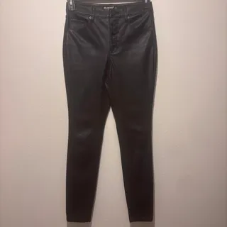 Photo of Black leather skinny pants