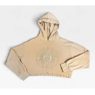 Photo of Sugar & Jade Beige Graphic Hoodie Sweatshirt Cropped Style Girls Size L