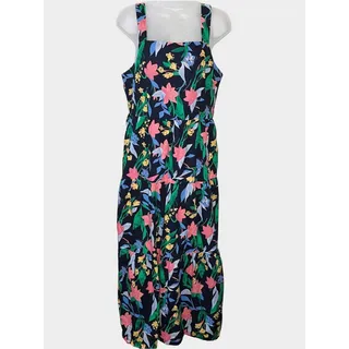Photo of J.CREW Imogine Navy Floral Tiered Maxi Dress Size 10 Cotton Resort