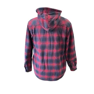 Photo of Boston Traders Hooded Jacket Red Black Plaid Sherpa Lining Women’s Size Medium