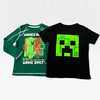 Photo of Boys Minecraft Short Sleeve & Long Sleeve Bundle Lot of 2 Size S(6/7)